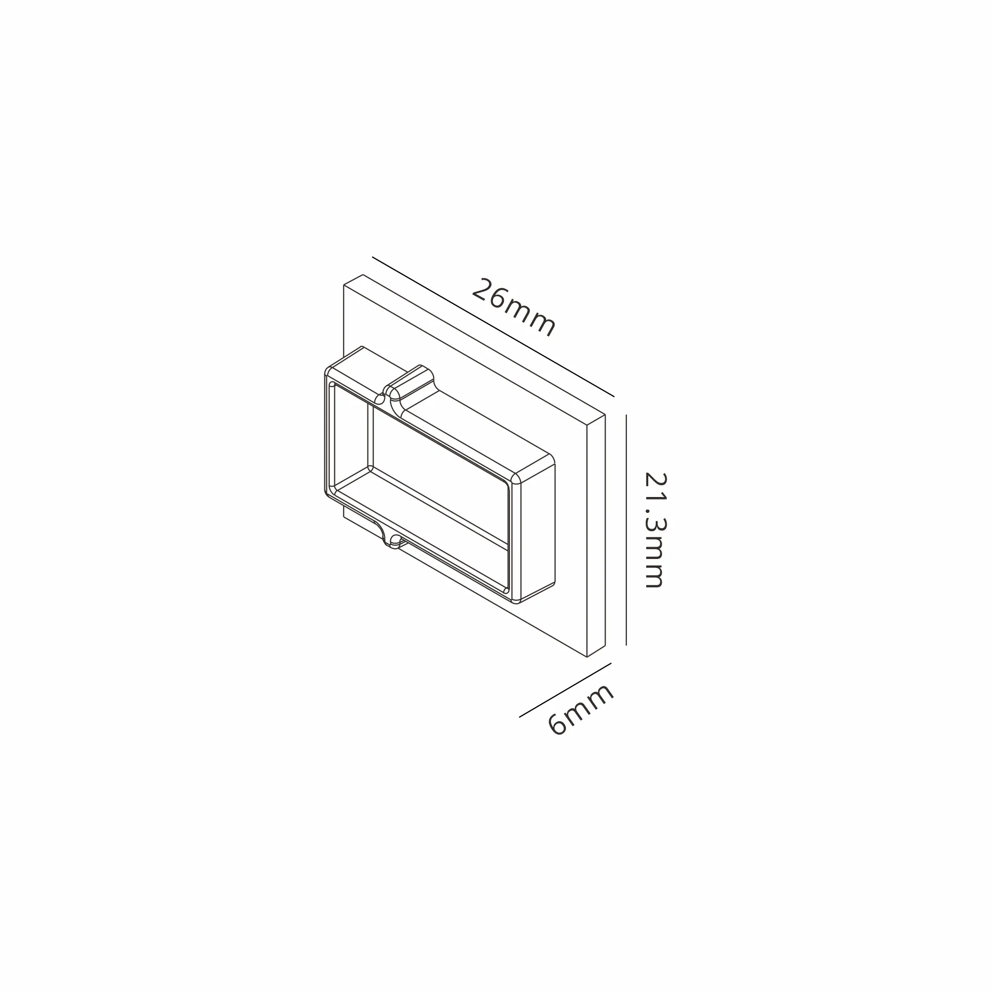 Tiras 21.3mm x 26mm Grey Floor Profile End Cap Without Hole (1pc) for M8064 M8066  Mantra Fusion Tiras LED Profile